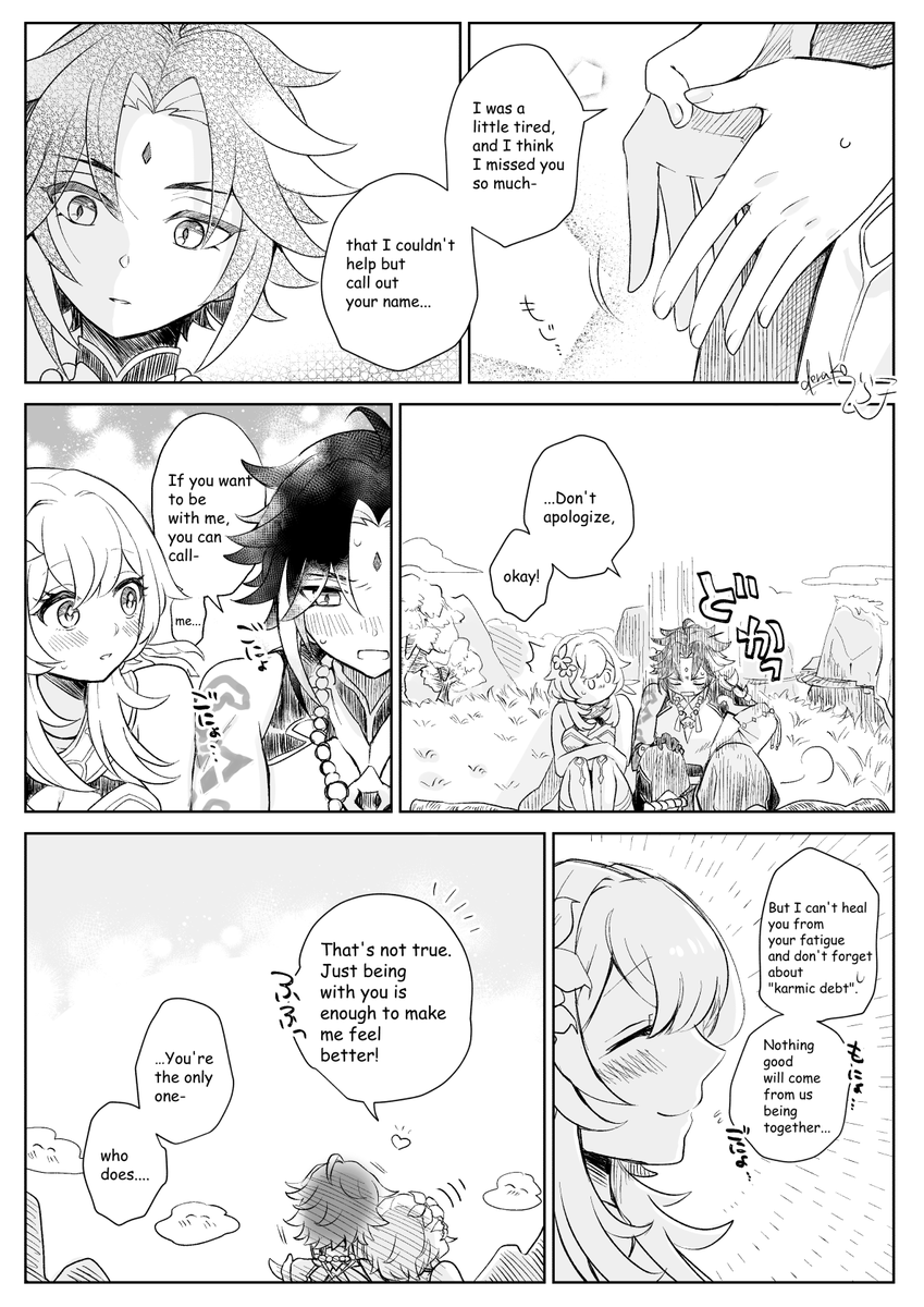 English ver.  #Xiiaolumi
"Why she calls him and why he responds to her."

I wonder if I'm translating correctly...😳💦 