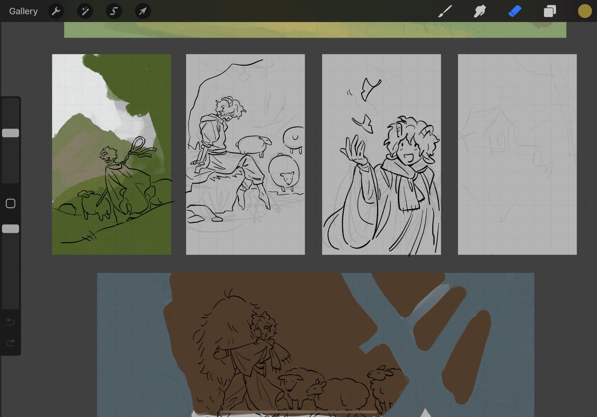 im here with more wips, sheepboy has somehow become my muse for the semester??? does anyone have any name suggestions LOL 