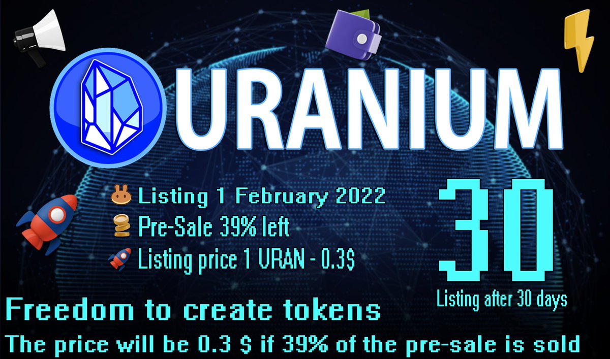 Coin_Hub_News's tweet photo. 🎉URANIUM DIGITAL🎉
▶ Video instruction
https://t.co/Xa8eaZlzPd
Free 🎁 210 (URAN) Tokens 
Reward 🎁 for a referral 100% = URAN
⚡️Listing Pancakeswap after 30 days⚡️
✅👇 Project Link :
https://t.co/zI1p85eEEq
✅👇 Airdrop Link :
https://t.co/q0Za6W0wFn https://t.co/AXbFpbuyXp