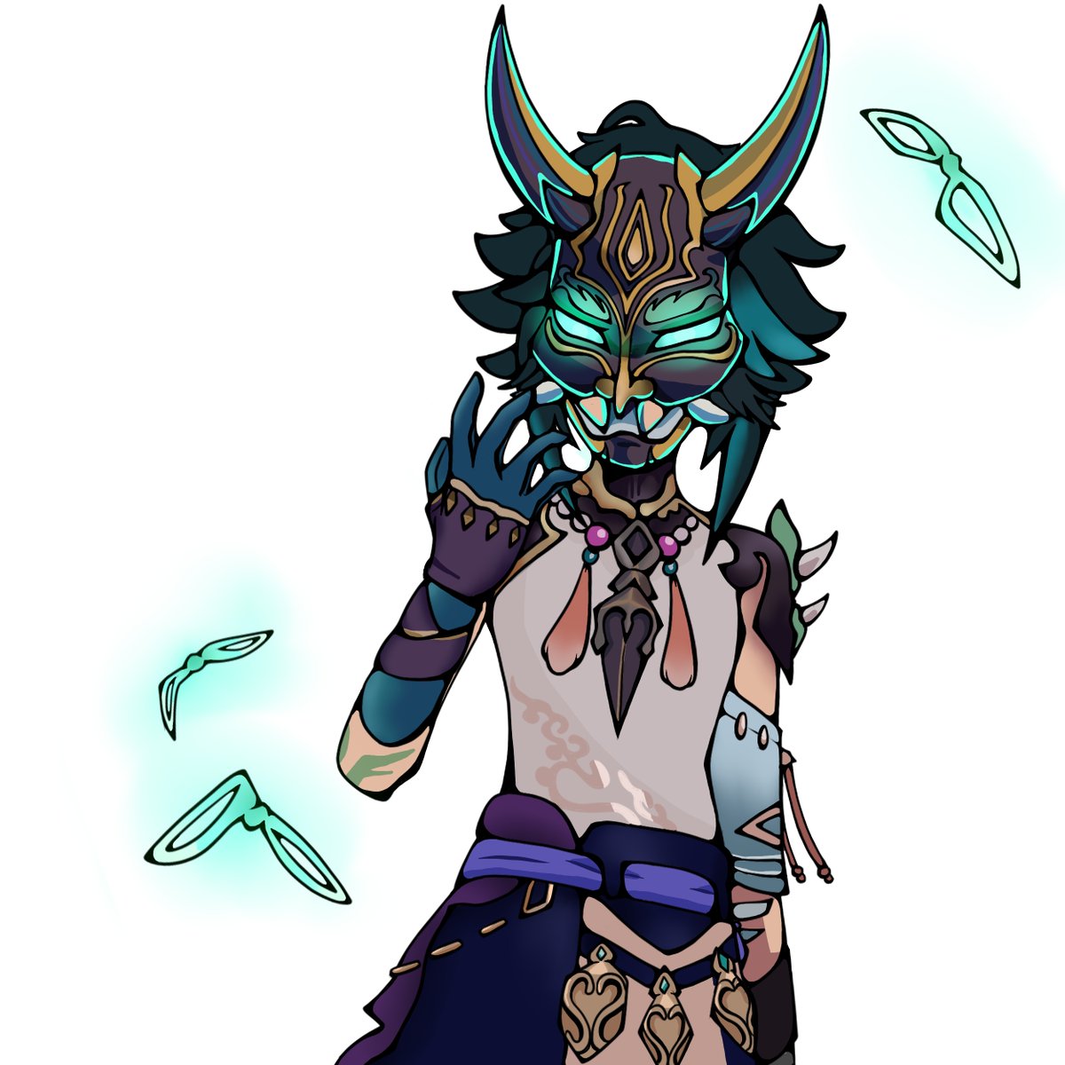 Splendifular's tweet image. I finished it! :D 

I do need to make a different background though... 
#Xiaofanart #Xiao #GenshinImpact #digitalart