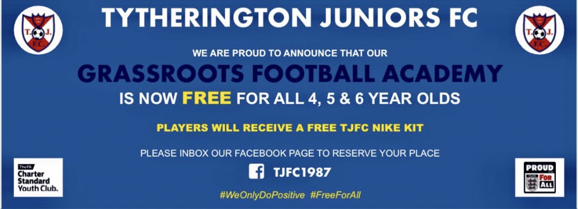 TytheringtonFC's tweet photo. NEW UNDER 5s, 6s &amp; 7s #grassrootsfootball PLAYERS WANTED
 
The above age groups are FREE to attend @tjfc1987, U7s play games on a Sat.

📲 https://t.co/sWp896Bk9s
 @deanvalleysch @parkroyalcs @PrestburyPta @nether_alderley @HurdsfieldPS @bollstjohns @IvyBankPrimary #macclesfield https://t.co/x522TNo8Kl