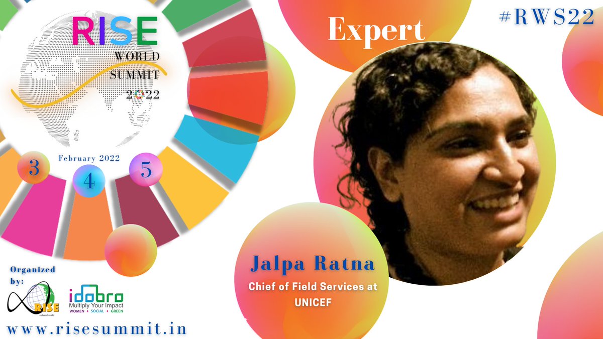 RISEInfinityF's tweet image. Jalpa  Ratna, Chief of Field Services at UNICEF, will be joining us at the RISE World Summit 2022.

Signup to attend: risepeco.world/community/

#RWS22 #SDG #InnovationAndDiversity #RISEWorldSummit2022  #TimetoAct @UNICEFIndia  @jmratna
