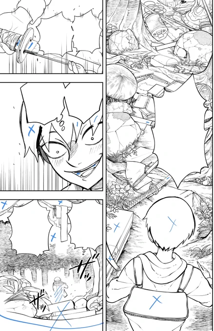1話は自分で描いてる背景がほとんどなので、作業過程の画像を一部アップします。 