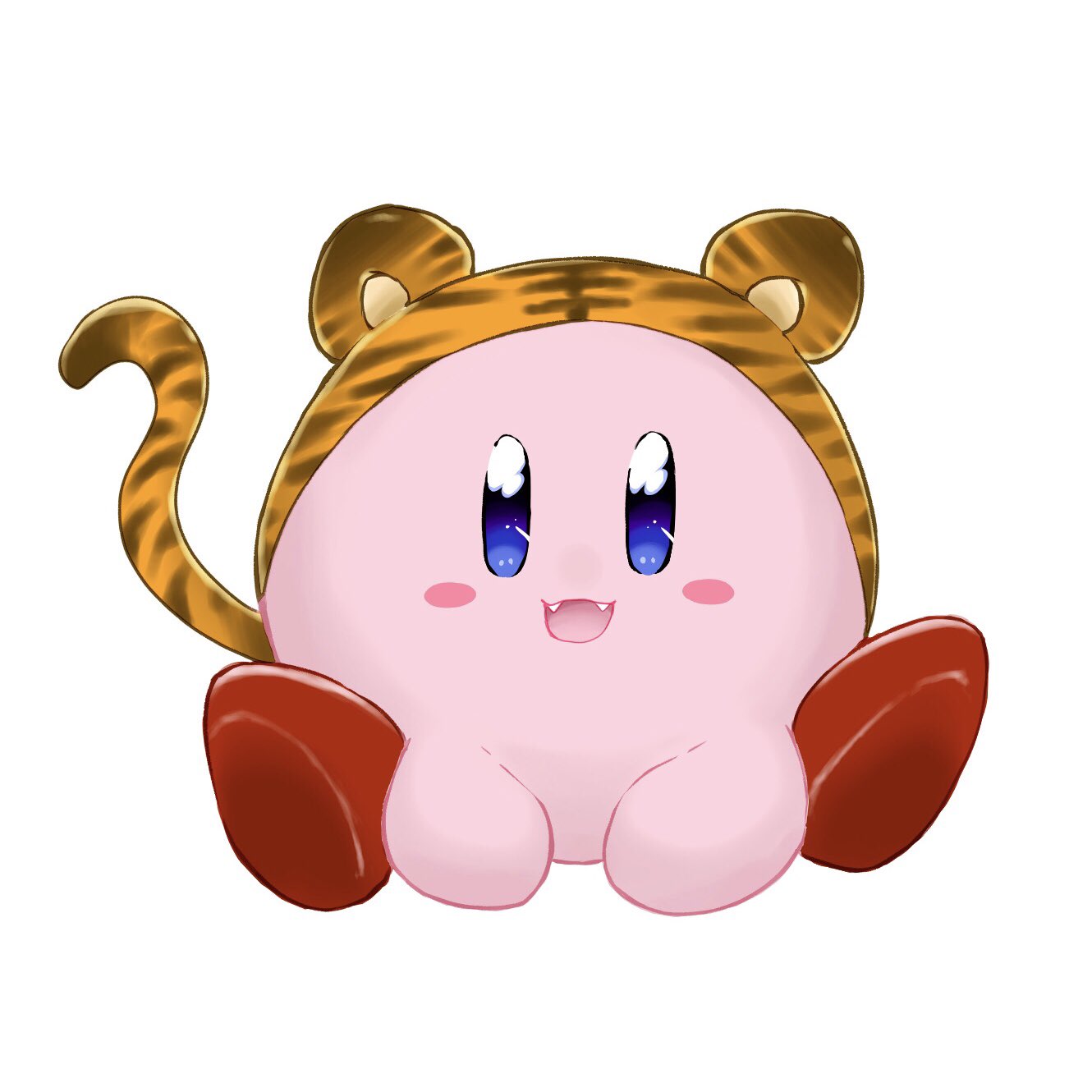 Twitter 上的 苺花 カービィ イラスト 一日一絵 デジタルイラスト 久々にカービィ描いた 寅年なので虎の帽子被らせた しっぽ付き T Co Fa9ufiwlud Twitter