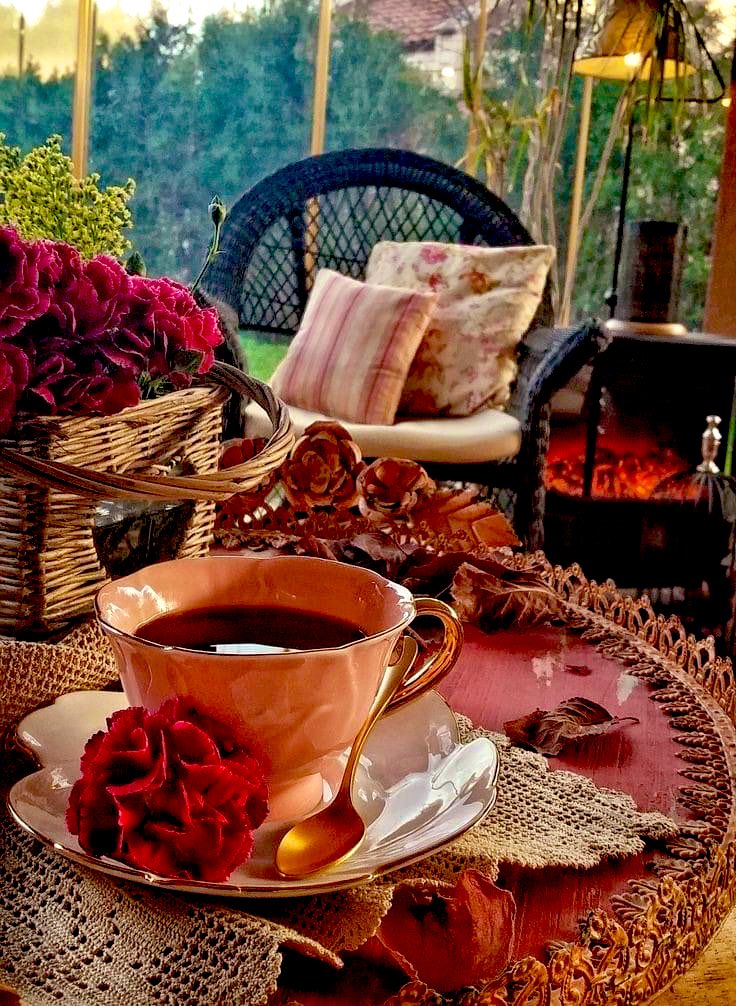 Изысканного утра. Роскошного утра. Красивая сервировка утреннего кофе. Шикарный кофе. Завтрак кофе цветы.