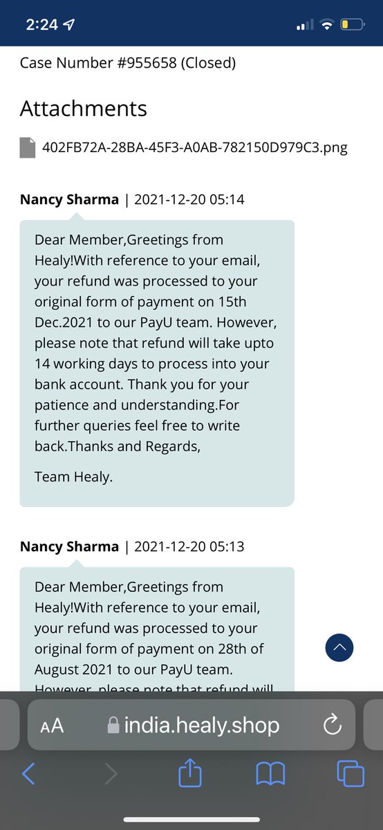 thethinkinhat's tweet photo. @healy_world unhappy customer alert!! My refund amount is stuck at your end. No one replies to service tickets anymore. Pls help!! See attachements! https://t.co/Pmq2CeTz6I