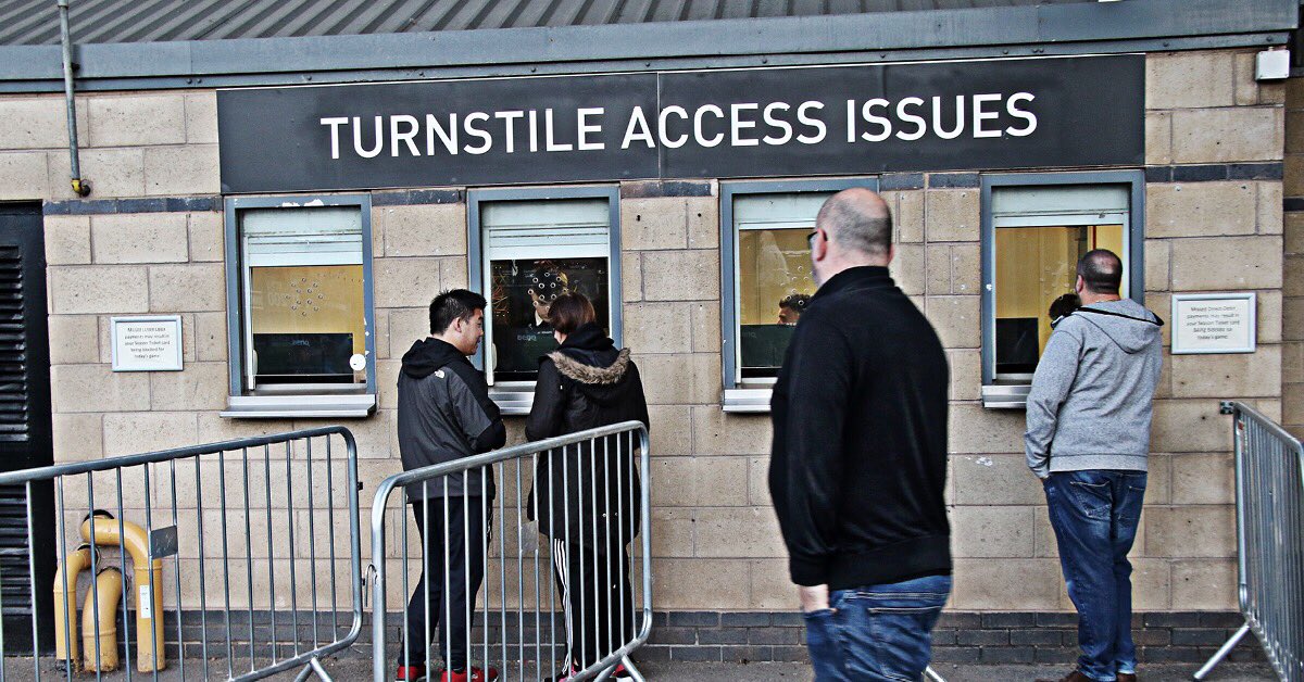 DCFCTickets's tweet photo. 🚷 | Forgotten, misplaced, lost, require a ticket reprint or ticket scanning red at the turnstiles?
Turnstile Access Windows (situated at the North Stand) opens from 12pm for #dcfcfans experiencing ticketing issues at #DCFCvBCFC 🚥 https://t.co/DWpp3g37KC