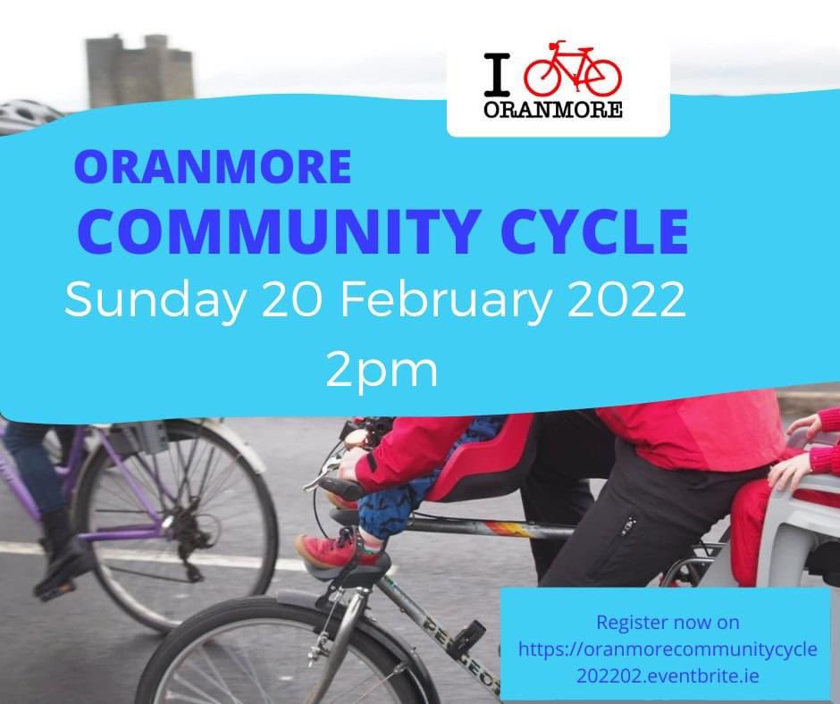 Join us on Sunday 20 February 2022 at 2pm for our first community cycle of the year. All ages and abilities welcome! Register on Eventbrite …orecommunitycycle202202.eventbrite.ie