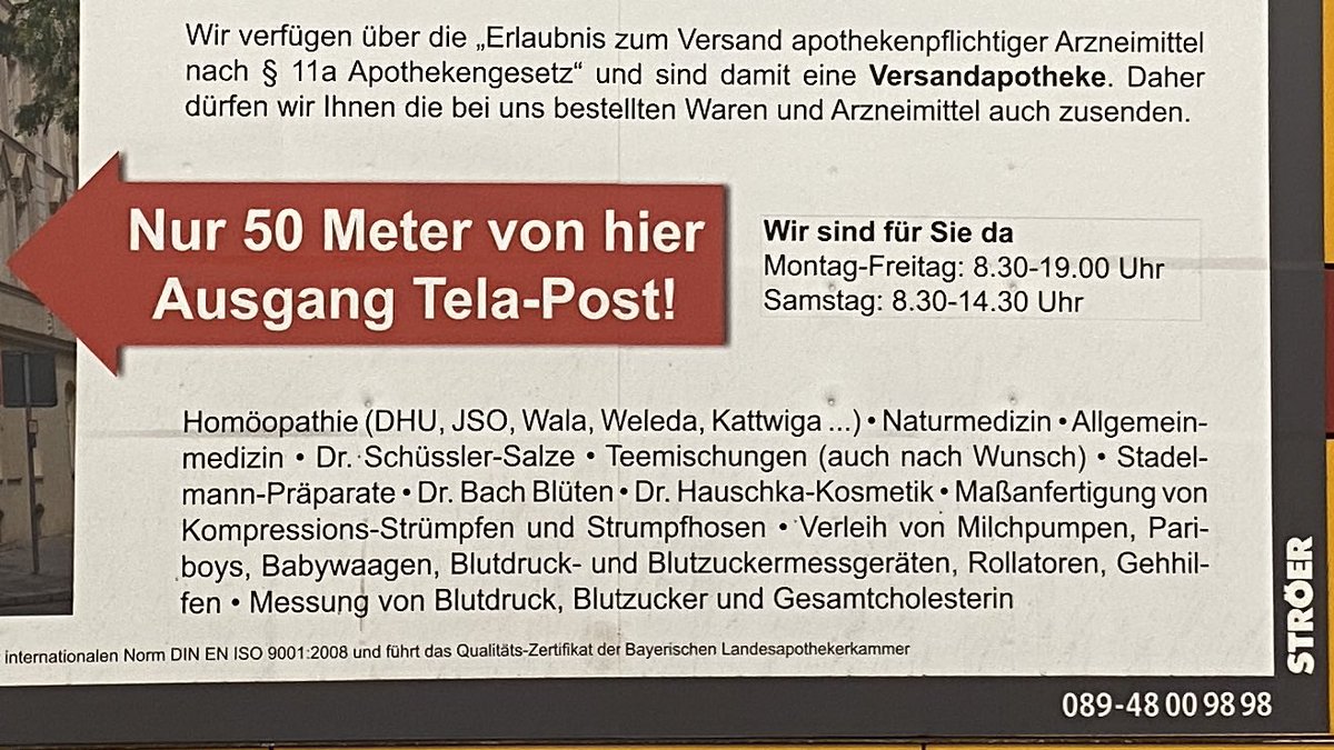 Wie viel pseudomedizinischen Quatsch können wir anbieten?
Heilig-Kreuz-Apotheke: hold my beer

#Schwurbler #pseudomedizin  @AnthroBlogger