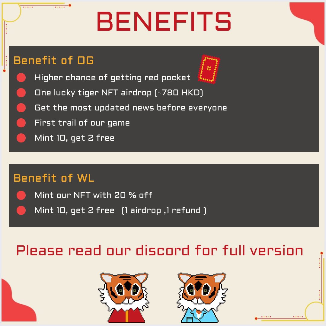 luckytiger_nft's tweet photo. This is why you should get the WL / OG
快來搶白名單及OG
#giveaways #nft #luckytiger #metaverse #gamefi #fengshui #fateanalysis #redpocket #community #diamondhands #白名單 #每日派紅包 https://t.co/ZVx8GXcrKR
