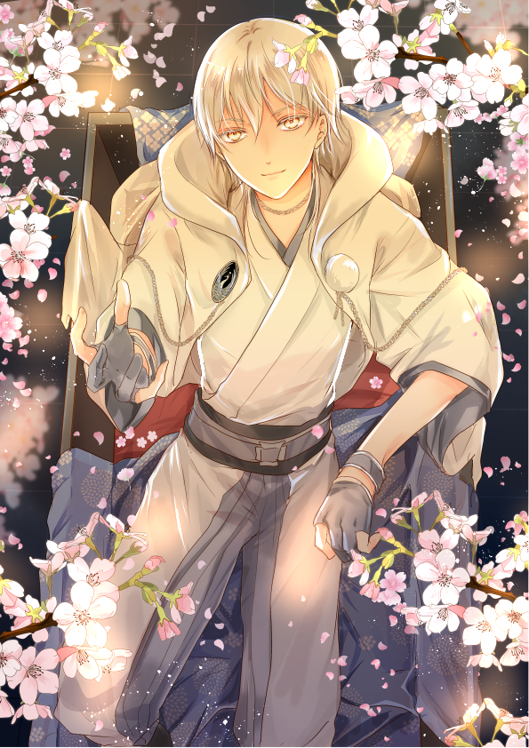鶴丸国永(刀剣乱舞) 「#1月30日は刀帳番号130番鶴丸国永の日 #刀帳No130で1月30日は鶴丸国」|木成あけびのイラスト