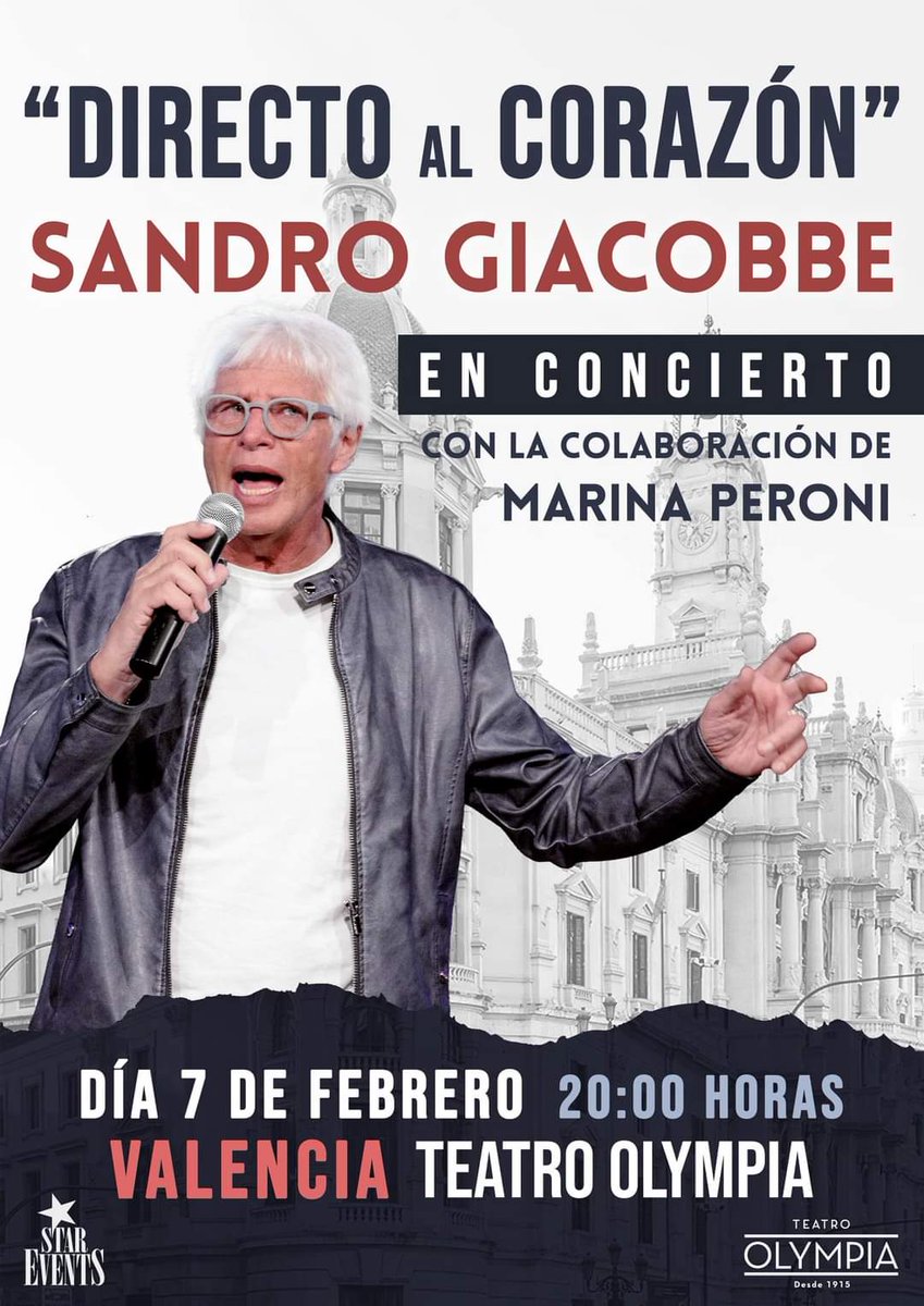 Sandro Giacobbe en concierto. 
<a href="/teatroolympia/">Teatro Olympia</a> el 7 de febrero. 
No os quedéis sin vuestra entrada.