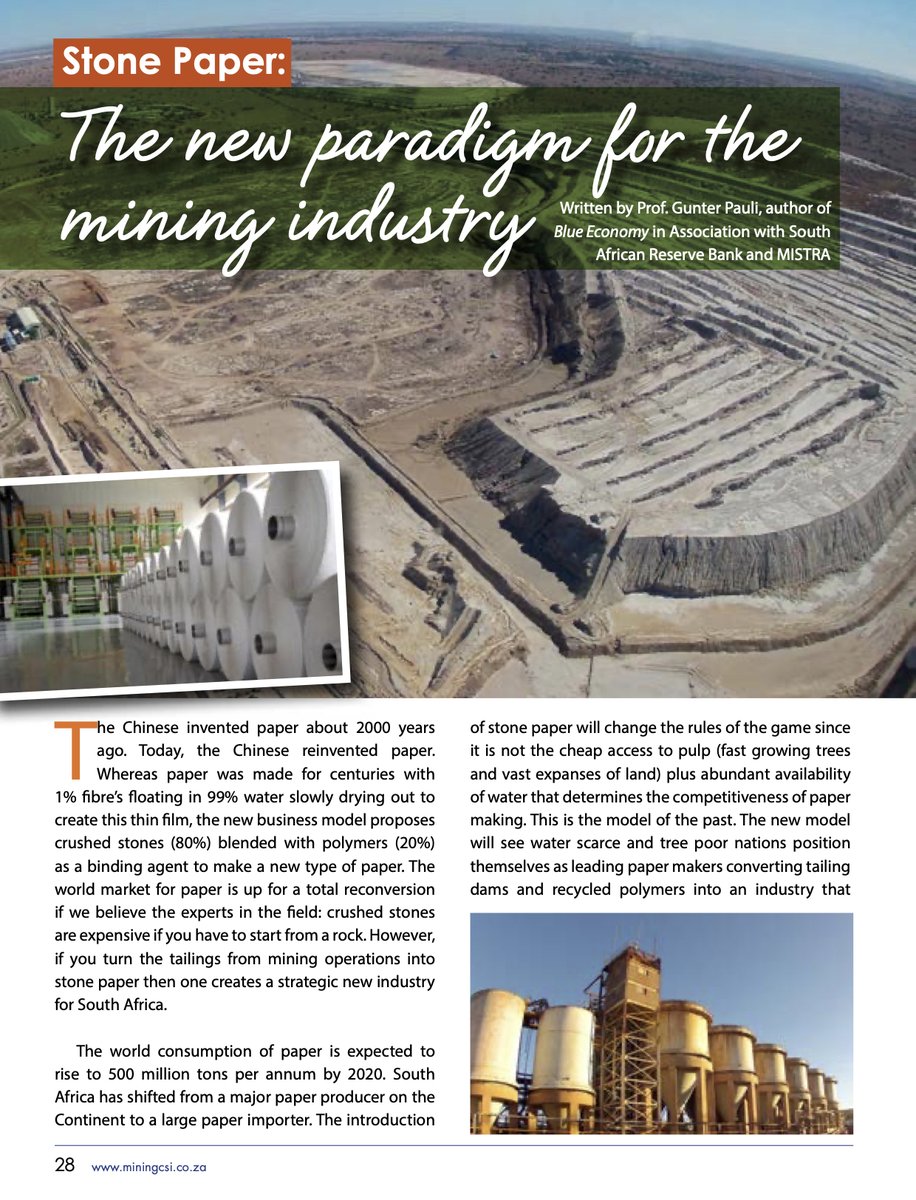 It took one year to make a sheet of stonepaper  from #rock #waste without #water. LungMeng needed a decade to #design machines producing 100K tons per year. Another decade to turn stonepaper into cardboard. Lets start a #RevolutionNow turn #Mining waste without water into #Paper!