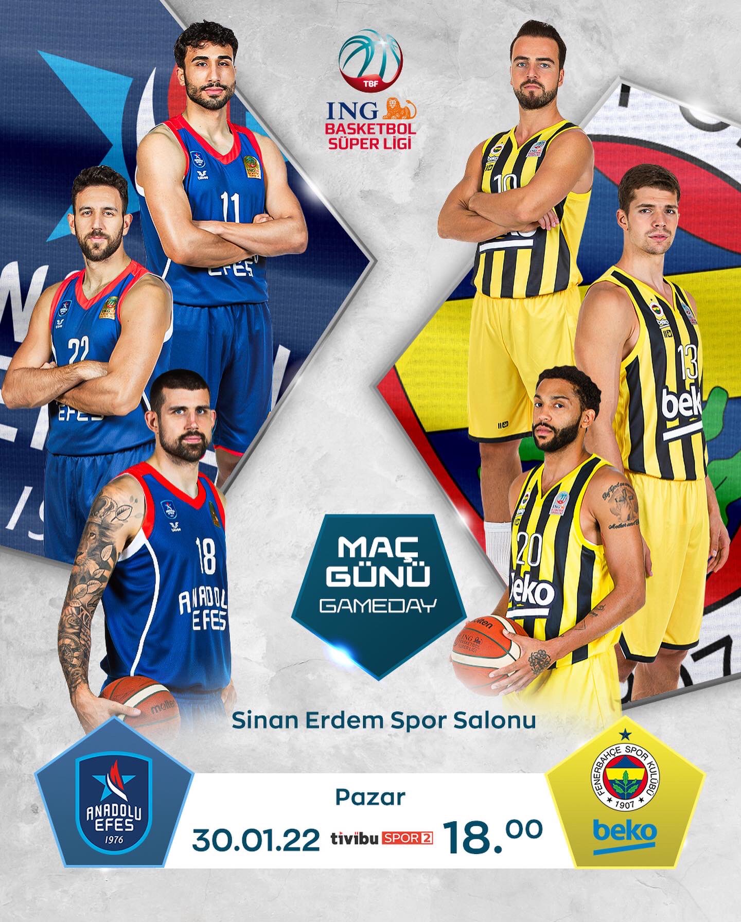 Basketbol Süper Ligi Resmi Hesabından Paylaşılan Derbi Görseli