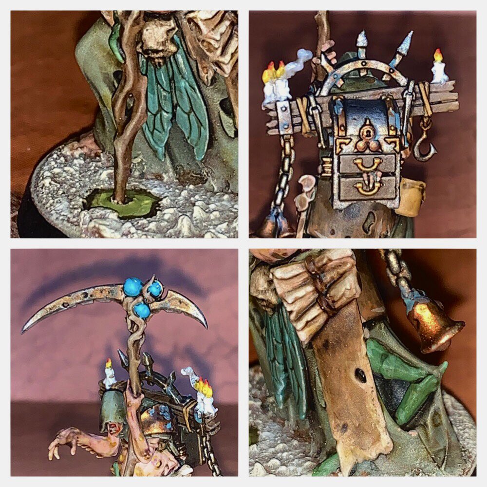 Celsork's tweet photo. Painted a #rotbringer #sorcerer for a local painting challenge, great cool model, we need more like this, #maggotkin of #nurgle models. @WarComTeam #PaintingWarhammer #ageofsigmar #WarhammerCommunity https://t.co/am5Pw74g7i