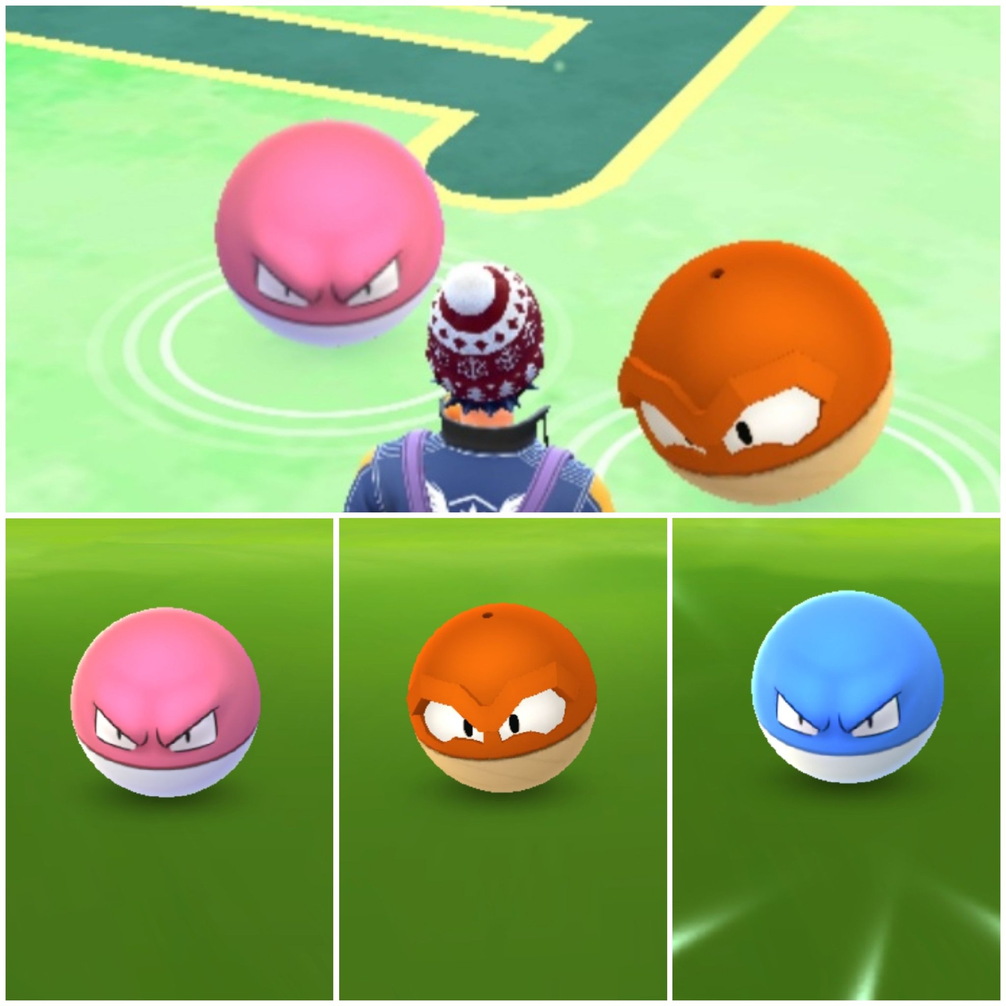 Amazinghisa 今日のポケモンgo活動 ヒスイビリリダマ出現 高個体さがしながら 色違い探し 1匹光った フレンドさんと色違いウリムー同士のキラ交換 レイドはレジアイス 99箇所目の金ジム完成 ポケモンgo ビリリダマ ウリムー 色違い
