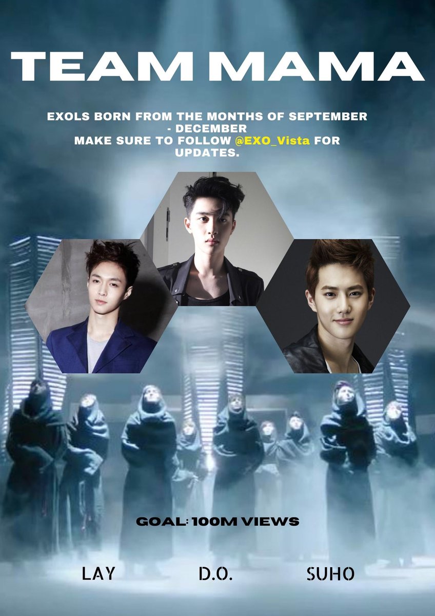 EXO_EUpdates's tweet photo. MAMA TEAM! 🌳

EXOLS, SEPT-DEC babies, you are from MAMA TEAM ❤️

@Exodians1 and us (@EXO_Vista) are gonna manage TEAM MAMA. So DM us for instr and to be in our GC.
Team MAMA, make EXO proud. STREAM! ☺️ 

#EXOAnniversaryStreamingParty
#EXO10th_to100M 
  @weareoneEXO https://t.co/Wsuejtl8Jc