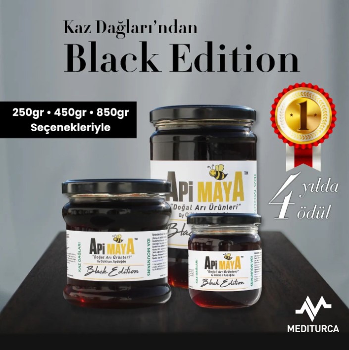 Black Edition 
Kaz Dağlar'ndan gelen lezzet. 4 yılda 4 ödül alan, dünya birincisi Black Edition serimiz...
mediturca.com adresinden sipariş verebilirsiniz.
#mediturca #bal #dunyabirincisibal #siyahbal #propolis #polen #arıekmeği #arısütü #arıürünleri #doğalbal