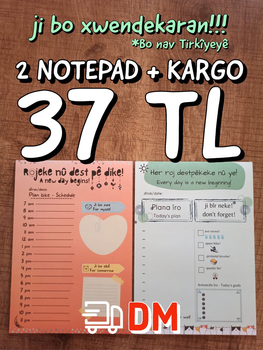 kurdishbazaar's tweet photo. ERZANIYA BO XWENDEKARAN📚

2 NOTEPAD ▶️ 37 TL (kargo ji me!)

🛒sîparîş/order DM https://t.co/kwxcXbrpx4