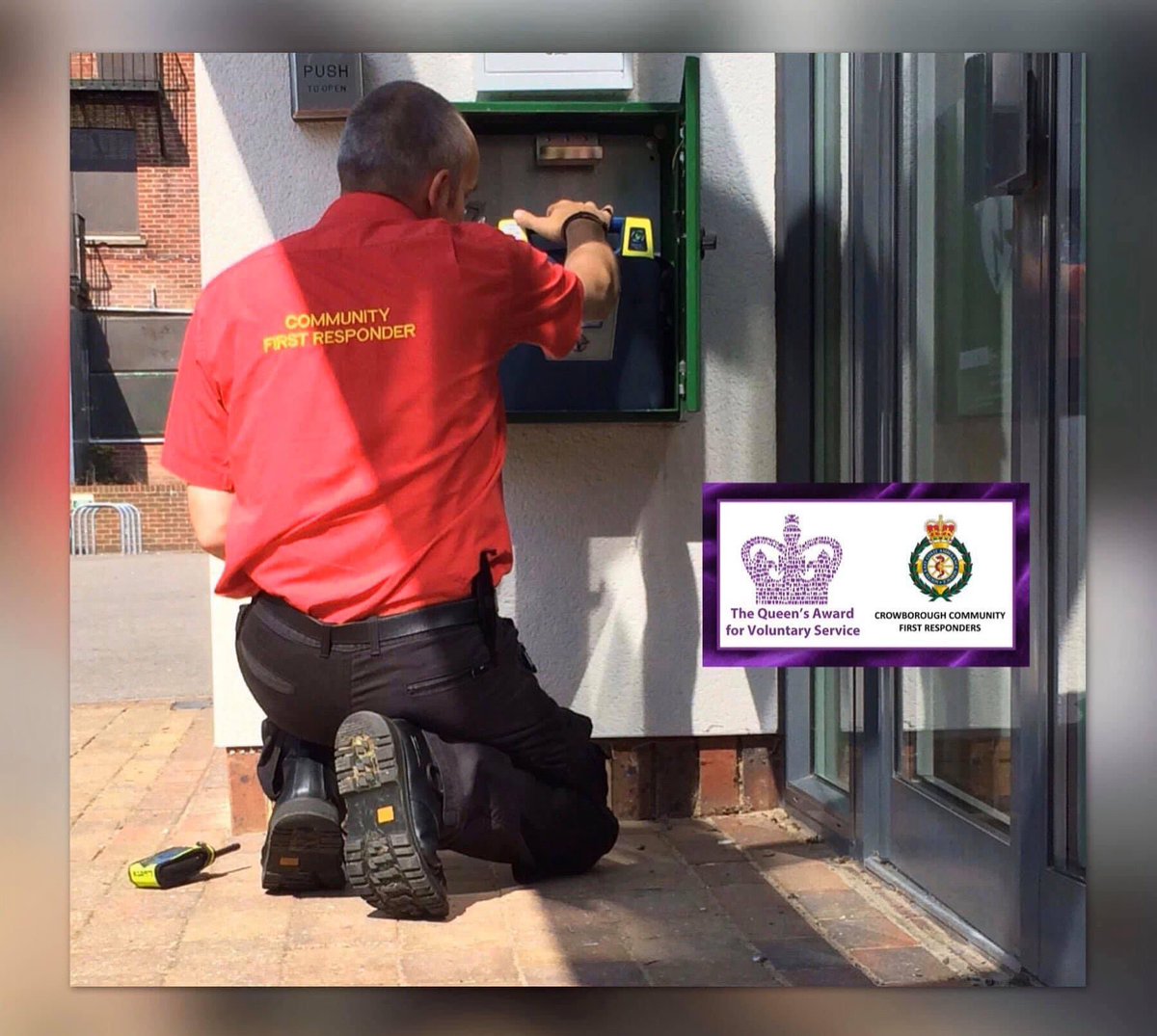 CrowboroughCFR's tweet photo. We are also out today checking a number of #PublicAccessDefibrillators on our network in the area. Do you know where your nearest one is? Visit our website for details of all known units in the area we cover > https://t.co/hgEiB3HZjd

#aed #cpr #cprsaveslives #defib #charity https://t.co/nC9NZWTw9u