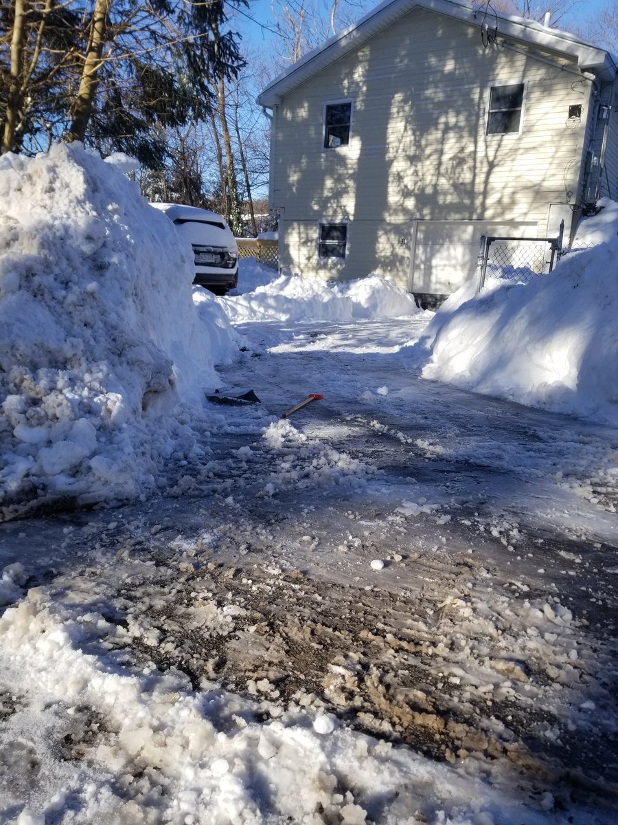 aewoodru's tweet photo. @CityOfBoston, your decision to pile 7 feet if snow and ice at the end of my driveway cannot break me (though it can break a shovel). Better luck next year. https://t.co/ymjXQF71Rk