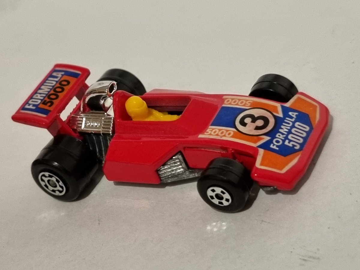 WeLoveDiecast's tweet photo. No racing today.. But check this red Matchbox Lesney Superfast No 38 Formula 5000 Racing Car and Driver from 1975.. #WeLoveDiecast #Matchbox #MatchboxLesney #MatchboxSuperfast #Formula5000 #Racing #RacingCar https://t.co/x6kNpSNV6C