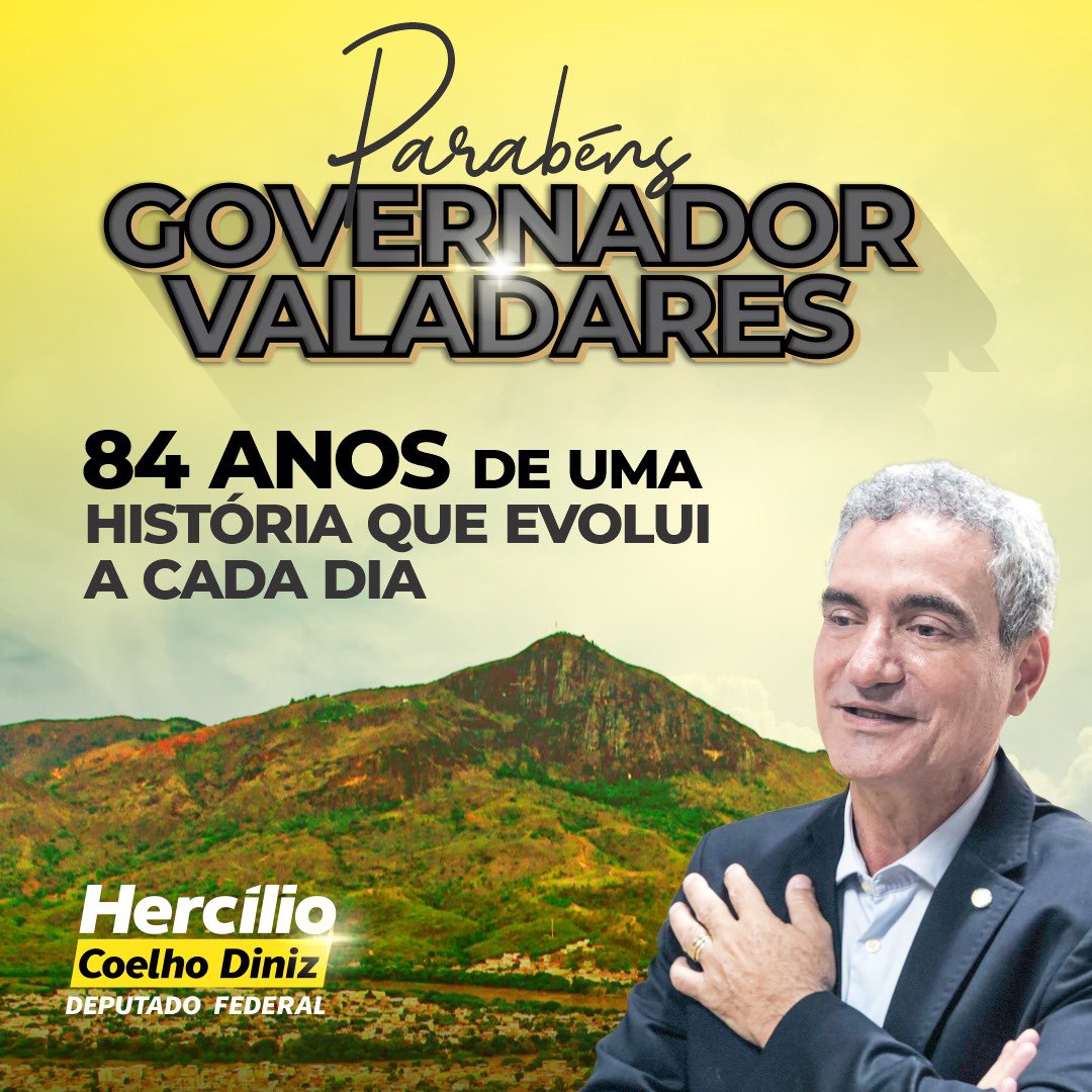 Hoje é dia de celebrar esta cidade que tanto nos orgulha! 
Governador Valadares completa 84 anos de emancipação como referência para o Leste de Minas
A cada valadarense, um abraço fraterno! Obrigado pelo apoio e por nos permitir representar a nossa cidade.#HCDÉTrabalho #GV84anos
