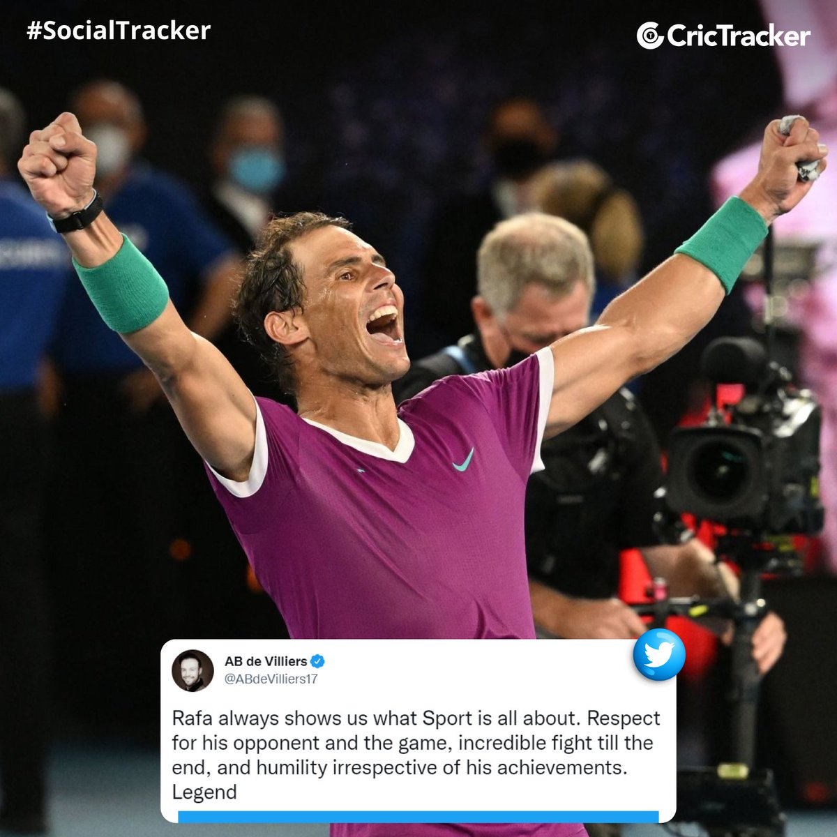 Cricketracker's tweet photo. Game recognises game.

#AusOpen #RafaelNadal https://t.co/uyYMOXKCQd