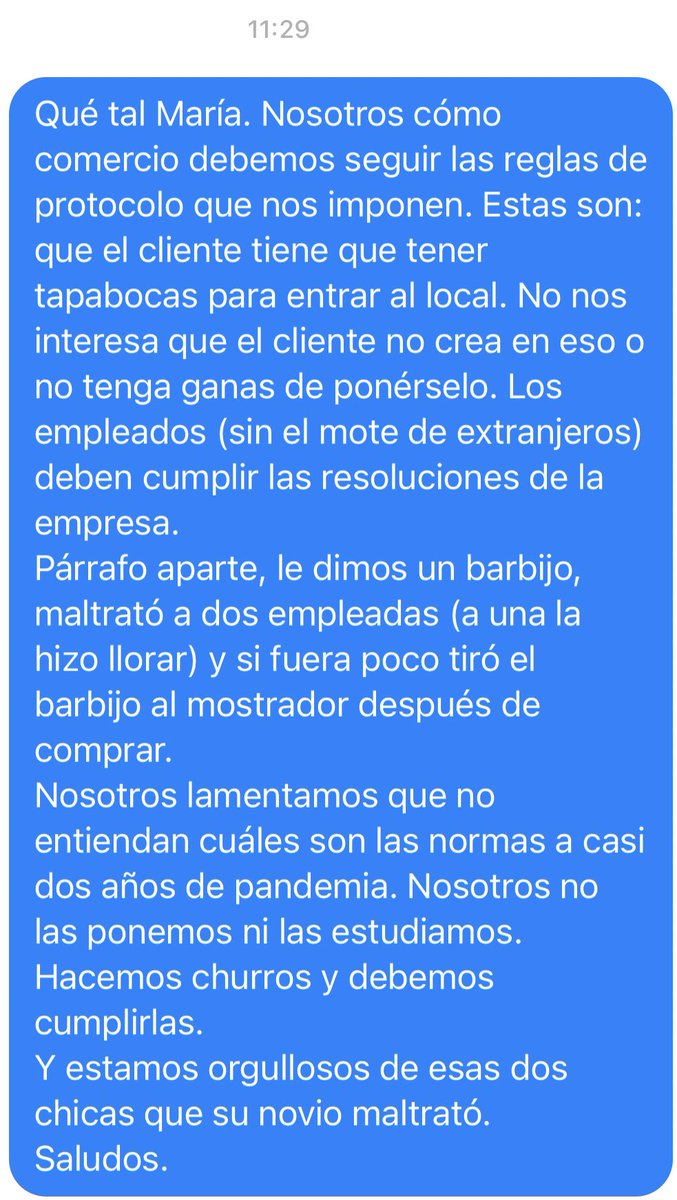 Hay que ser… para hacer llorar a una vendedora eh…