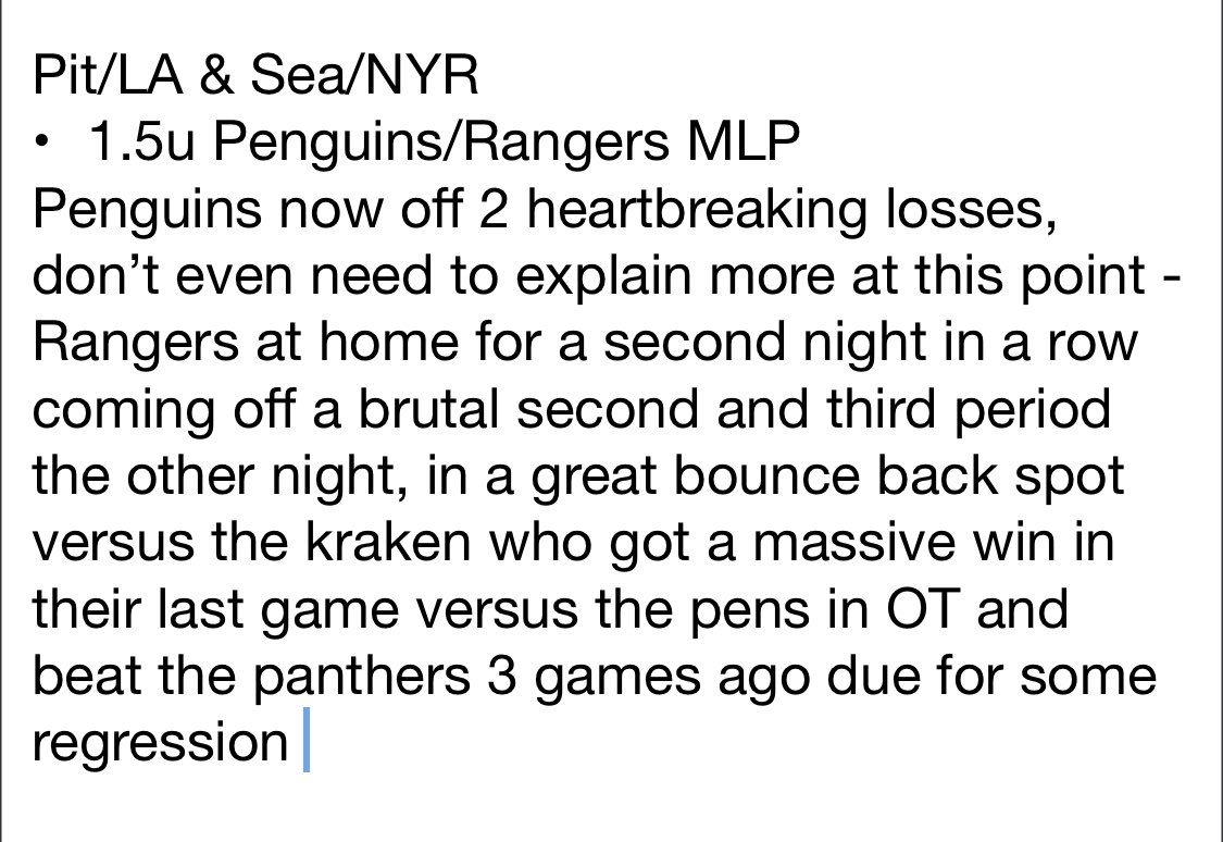 oldreadboardryu's tweet photo. 1/30 #NHL
1.5u Penguins/Rangers MLP
#GamblingTwitter #Ryu #ReadBoard https://t.co/mIQx42J7E6