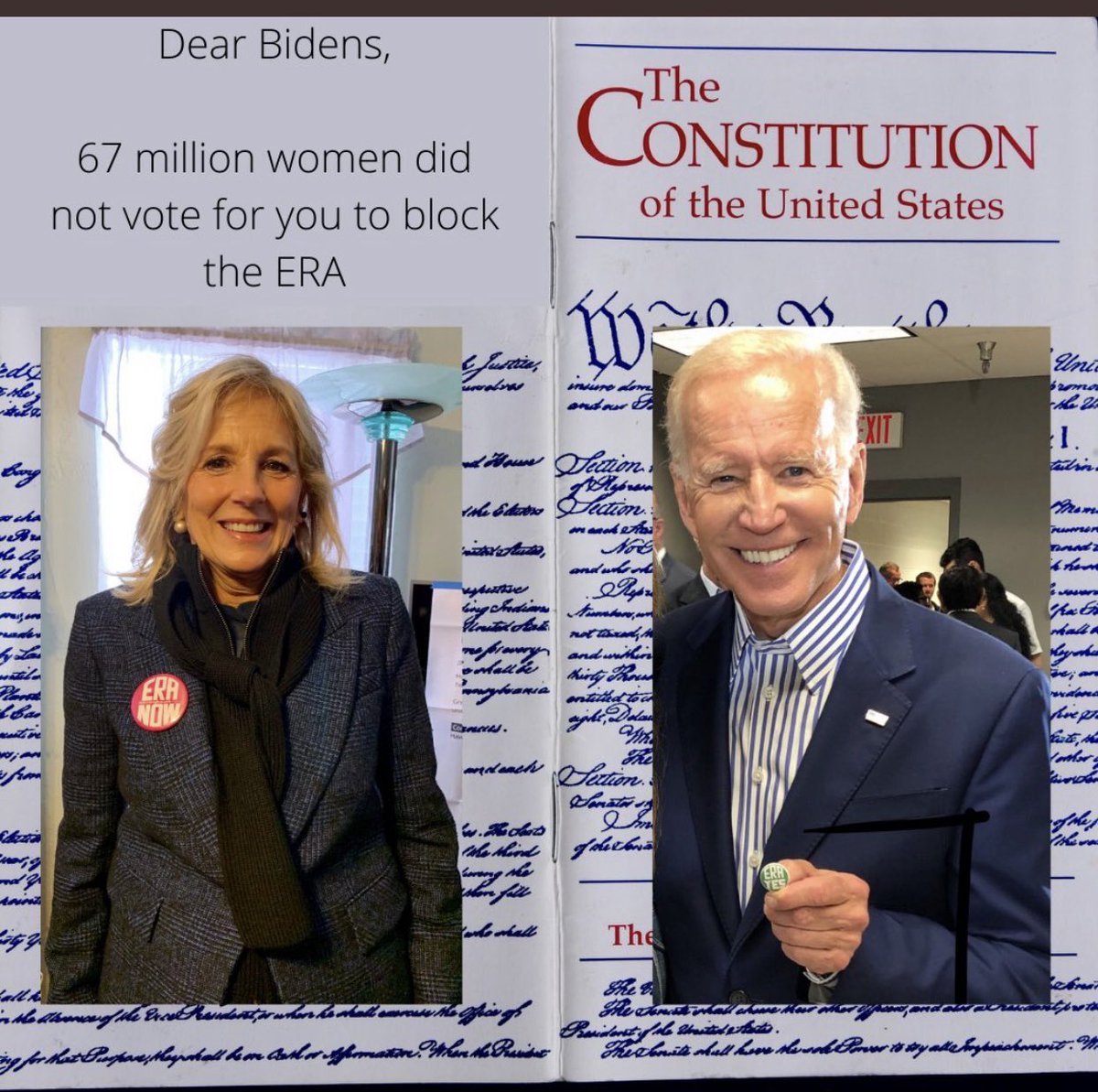 RethinkingEve's tweet photo. #NotADime #NotAVote #NotAPhoneCall from US Women until law is followed & the Constitution is published with the #28th Amendment
#EqualRightsAmendment was been added to the Constitution under #ArticleV when Virginia ratified as the 38th State 1/27/20
STOP MOVING GOALPOSTS https://t.co/EgJlaDkrr2
