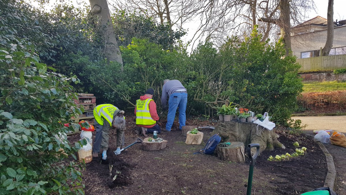 New fairy garden being built in  Hill house gardens