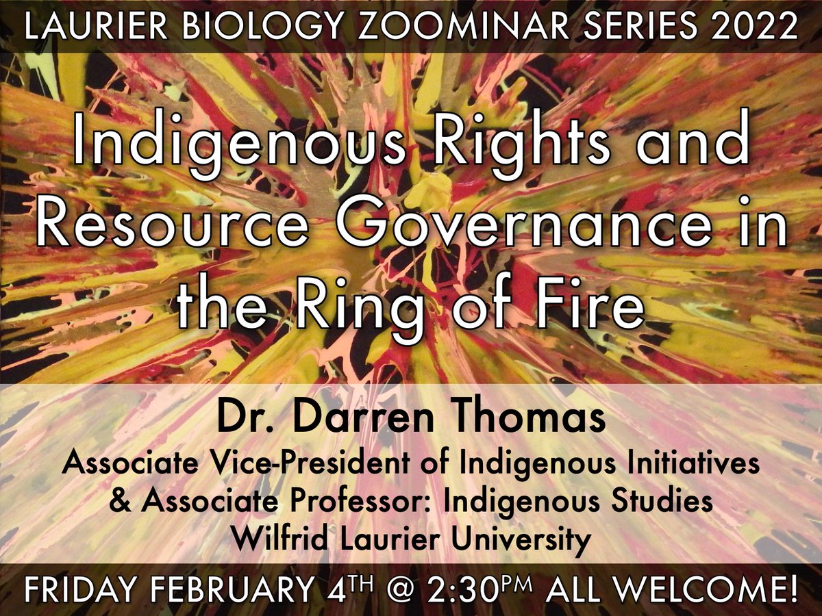 Laurier Biology ππ
ͺπ (@laurierbiology) on Twitter photo Please join us for a *bonus* #LaurierBiology Departmental #Zoominar by Dr. Darren Thomas (Associate VP: Indigenous Initiatives <a href="/Laurier/">Wilfrid Laurier University</a>) this Friday, Feb 4th @ 2pm. All welcome! DM for registration link! Please join us for a *bonus* #LaurierBiology Departmental #Zoominar by Dr. Darren Thomas (Associate VP: Indigenous Initiatives <a href="/Laurier/">Wilfrid Laurier University</a>) this Friday, Feb 4th @ 2pm. All welcome! DM for registration link!