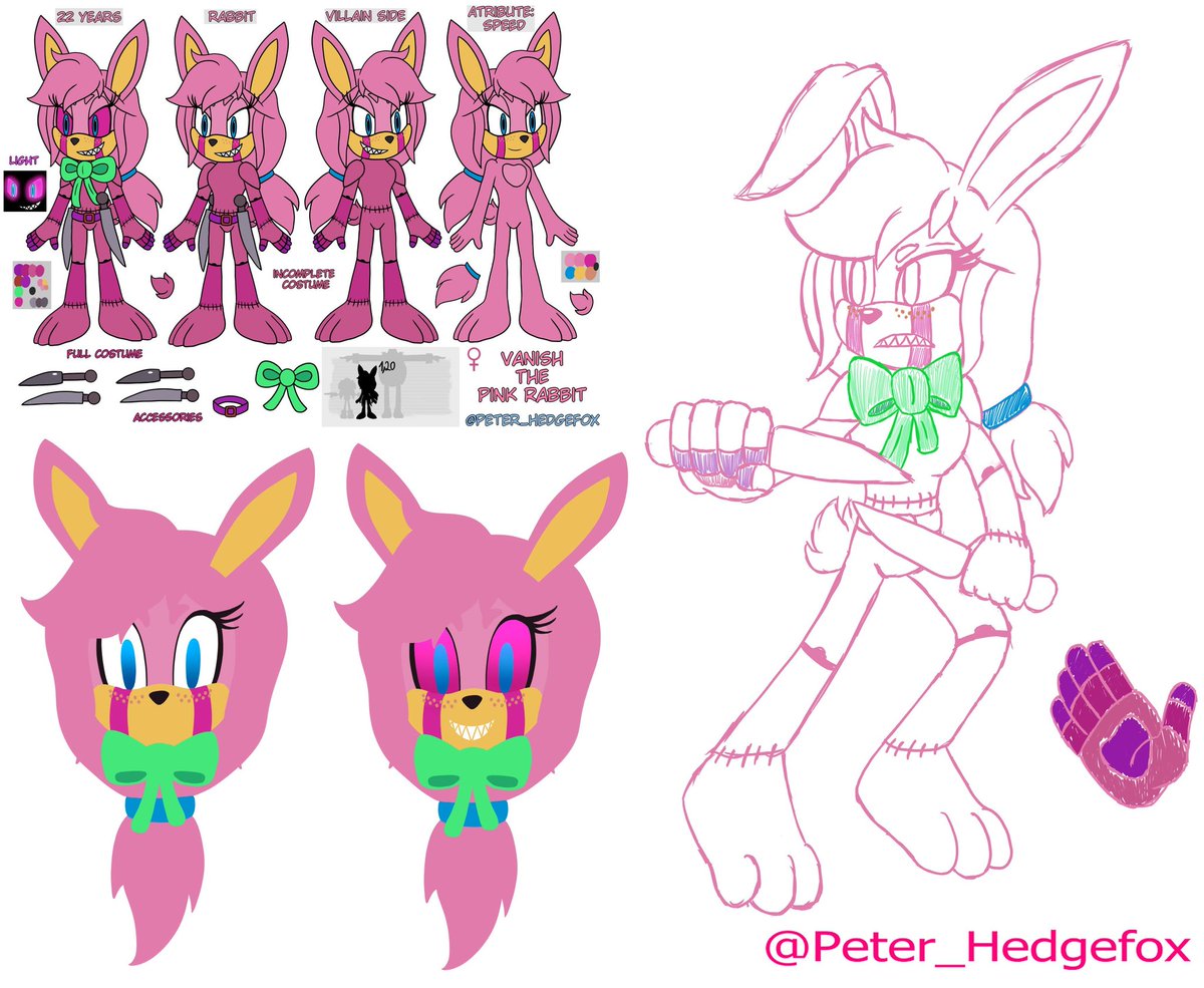 PedroP_DrawArts's tweet photo. Doodles and my FC icon, Vanish The Pink Rabbit.
#sonicoc #fcart https://t.co/nBl1aepxuF