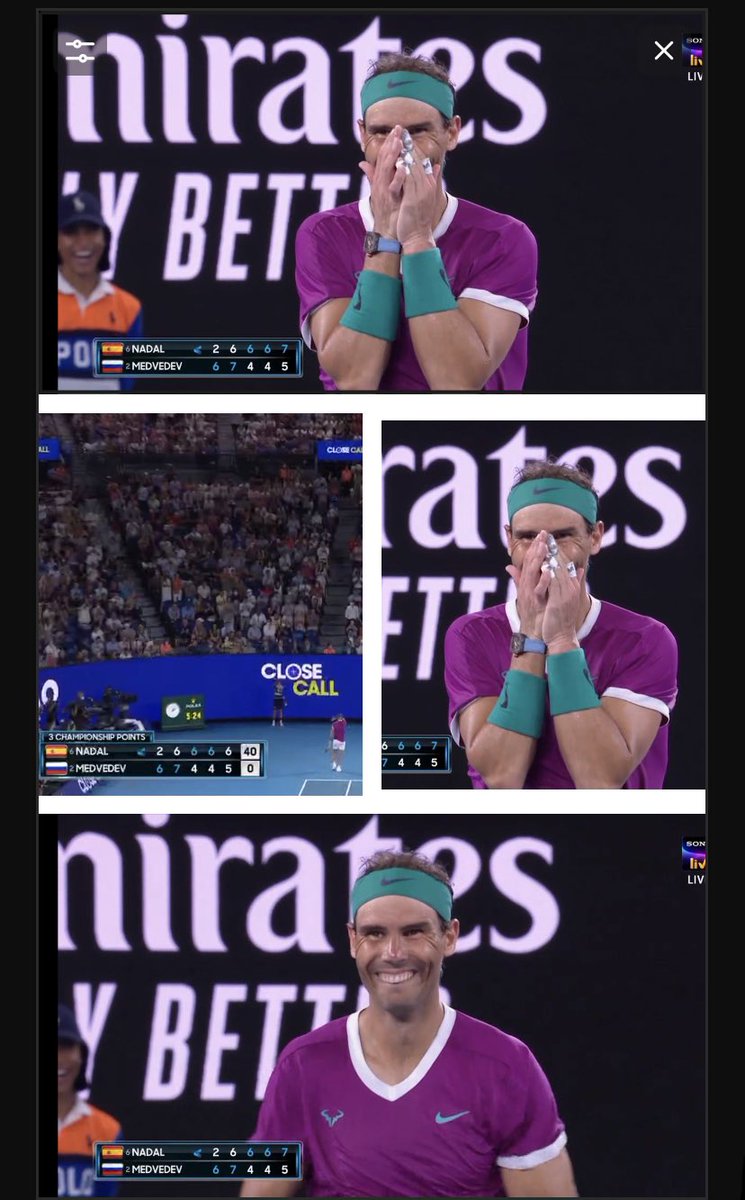 KanwariaSimran's tweet photo. I’m just speechless ❤️❤️❤️😭😭😭😭😭 he’s absolutely GOAT 🐐❤️ @RafaelNadal 
@AustralianOpen 
#AO2022 #AustralianOpen #AustralianOpen22 https://t.co/M83P3QpVm2