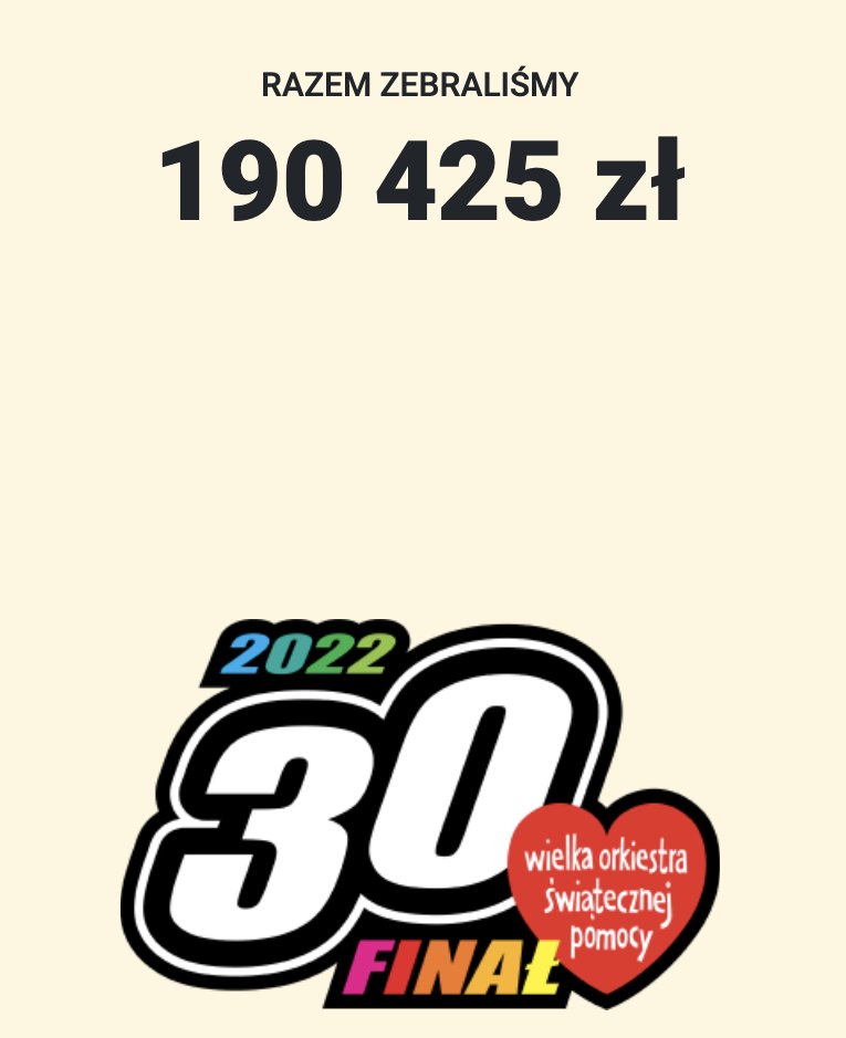 Kolejne 10 tysięcy zebrane dla <a href="/fundacjawosp/">WOŚP</a> i tym samym wielkimi krokami zbliżamy się do 200 000 zł! 😍 To co, idziemy na rekord? 😉 Tweetujcie #MastercardGrazWOŚP