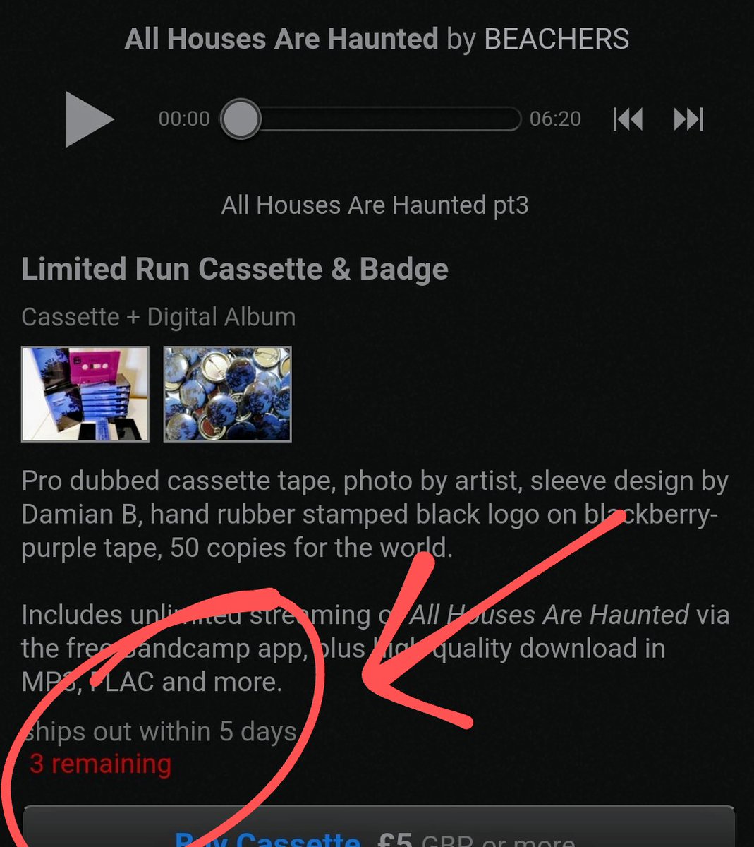 Only 3 remaining of #BEACHERS <a href="/Scenenorhasbeen/">Daryl Worthington</a> 'All Houses Are Haunted' .. thanks again for your support x SH 

stillheatrecordings.bandcamp.com/album/all-hous…