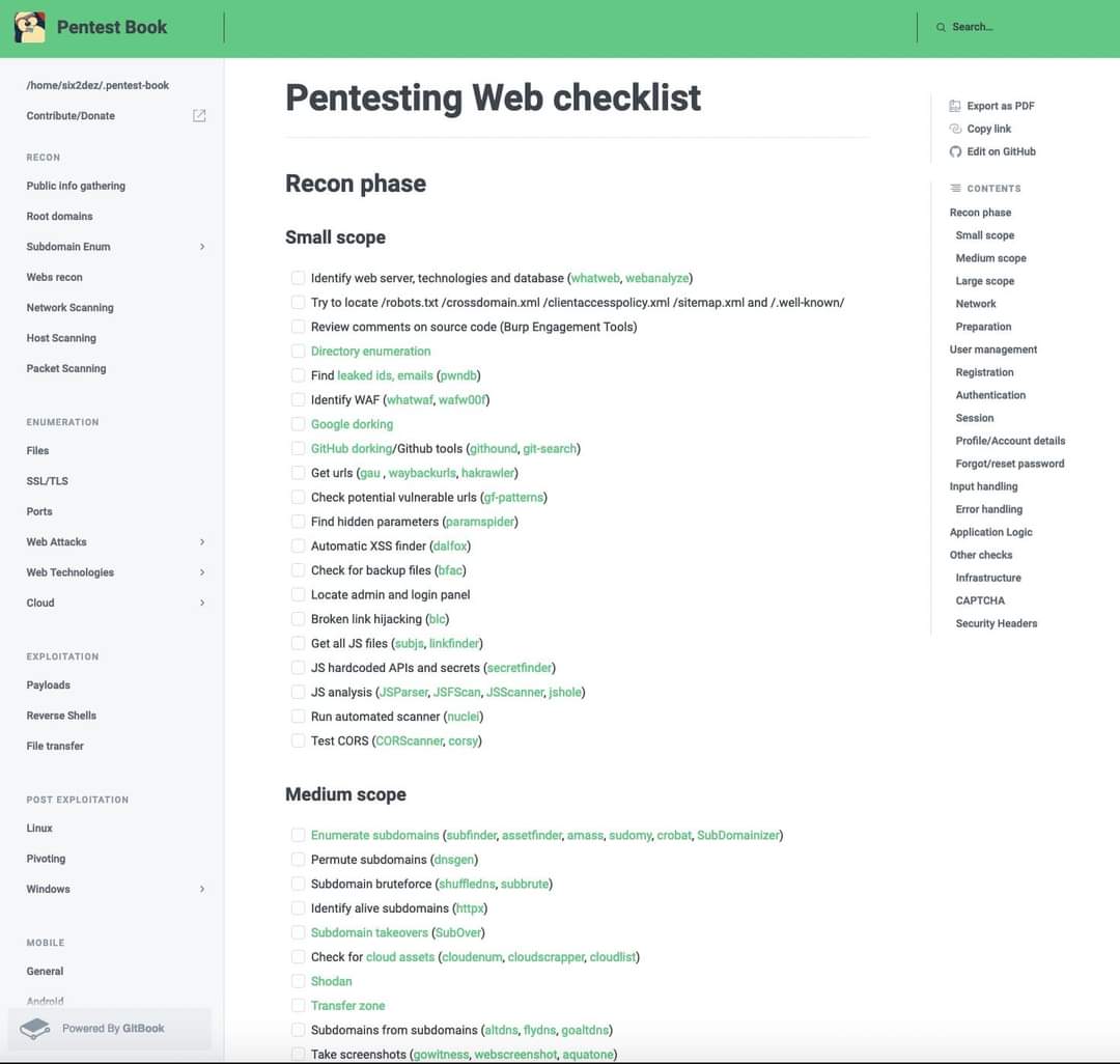 Good collection of #Pentesting resources and #pentest 
pentestbook.six2dez.com/others/web-che…

#bugbounty #cybersecurity #infosec