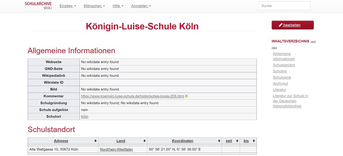 <a href="/pallaske/">Josh Pallaske</a> <a href="/Koeln/">Stadt Köln</a> <a href="/UniCologne/">Universität zu Köln</a> <a href="/koeln_museum/">Koelnisches Stadtmuseum</a> <a href="/ProjektUzK100/">UniKoeln100</a> @literaturszene @rbakoeln @vhskoeln <a href="/ZLE_th_koeln/">ZLE - Zentrum für Lehrentwicklung</a> <a href="/KSTA/">Kölner Stadt-Anzeiger</a> @stbibkoeln @EDUcologne <a href="/koeln_de/">koeln_de</a> <a href="/Lokal_K/">@Lokal_K@social.cologne</a> Die <a href="/BBF_DIPFBerlin/">BBF des DIPF</a> hat #Schuljahresberichte der "Königin-Luise-Schule" #Köln, leider sind sie noch nicht digitalisiert: bibliothekskatalog.bbf.dipf.de/cgi-bin/koha/o….
In unserem <a href="/schularchive/">Schularchive</a> gibt es auch schon einen Eintrag zur Schule, der jetzt ergänzt werden kann: schularchive.bbf.dipf.de/index.php/K%C3…