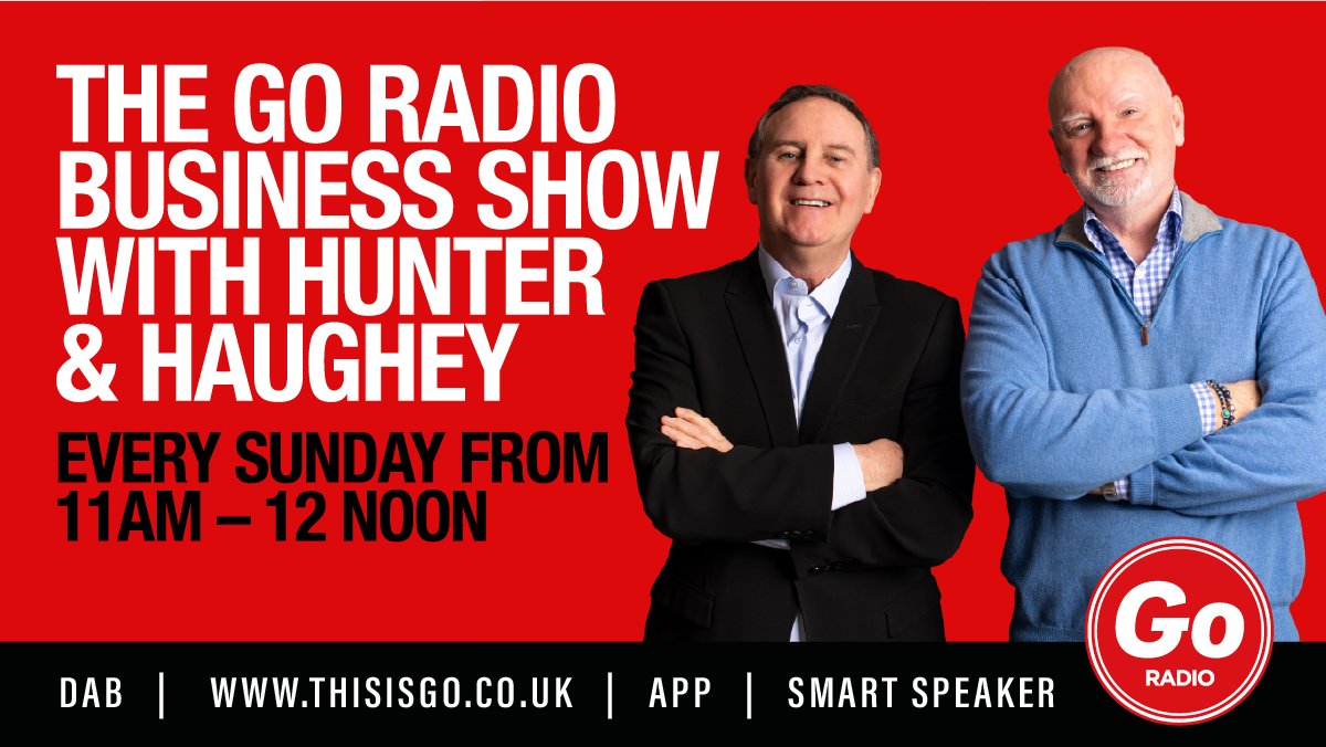 thisisgoradio's tweet photo. Listen live NOW for this week's Go Radio Business Show.
Today @SirTomhunter &amp; Lord Willie Haughey are joined by Arti Mohammed, Co-Founder of Guy &amp; Beard
#gohunterandhaughey #businesstips #asktheexpert
@guyandbeard https://t.co/AEIpDOJlKw