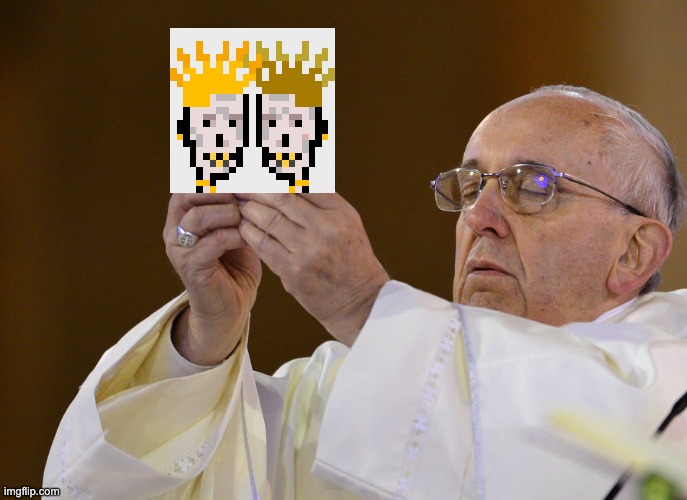 TheIslandPunks's tweet photo. GM ☀️ while gas is low be sure to check out the Island Punks minting at https://t.co/3H7C0CihAL. Even the Pope approves! ⬇️

#NFT #NFTdrop #WAGMI https://t.co/0WQUzCw2k6