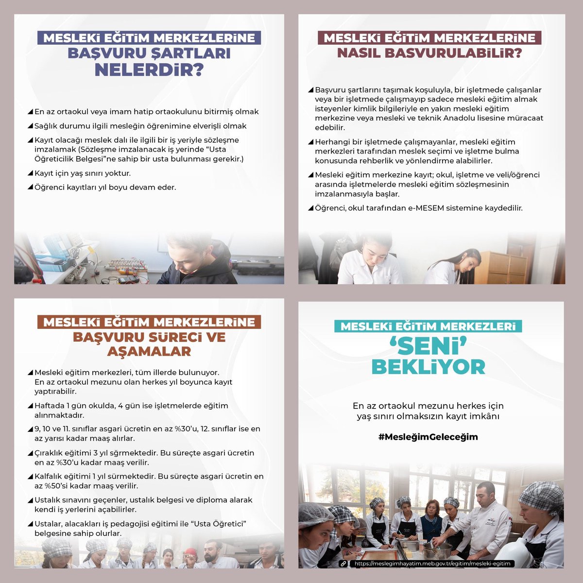 👨🏻‍🔧👩🏻‍🔬Mesleki Eğitim Merkezleri Tüm Meslek Liselerinde🧑🏽‍🍳👨🏻‍🌾

Meslek liselerimizden mezun olan gençlerimiz, hayata çok daha avantajlı adımlarla başlamaktadır.

📖Çalışırken Oku
🎓Diplomanı Al

<a href="/tcmeb/">Millî Eğitim Bakanlığı</a> <a href="/seyfullah0966/">Seyfullah OKUMUŞ</a> <a href="/Aydin_MEM/">Aydın İl Millî Eğitim Müdürlüğü</a> <a href="/cemalagirol/">Cemal</a> 

#MesleğimGeleceğim