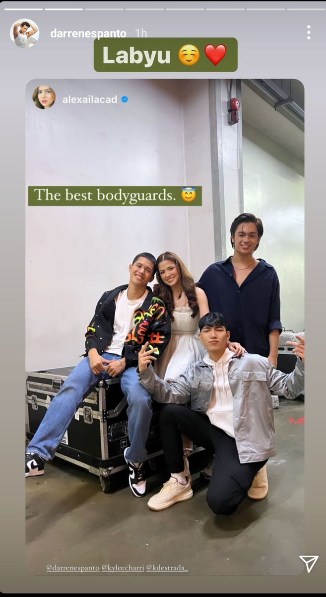 DarLexaOFC_'s tweet photo. #DarLexa IG story update:
@alexailacad : "The best bodyguards"
@Espanto2001 :"Labyu 😊❤"

#DarrenEspanto | #AlexaIlacad https://t.co/FdAogSp8s3