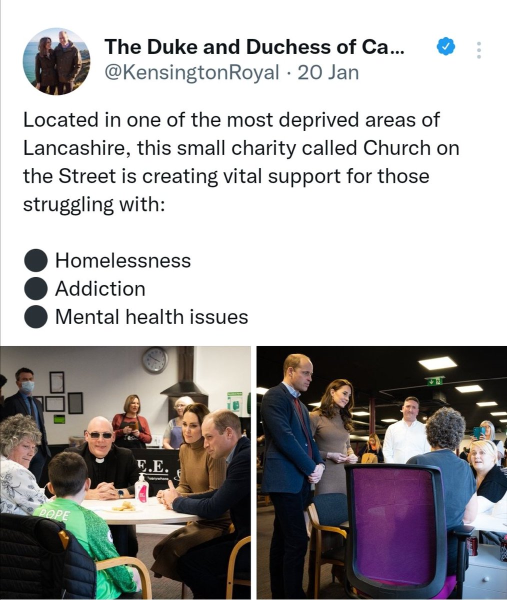 Nean61170806's tweet photo. @Dreamlivethrive @BritishVogue Also in the last week, #HRH #DuchessofCambridge met with a charity that tackles homelessness, addiction and MH issues. This charities nicely marries #DukeOfCambridge's work with #Centrepoint &amp; Catherine's with #ActionOnAddition, which also feeds into #CentreForEarlyChildhood 💕 https://t.co/sep9I1epZi