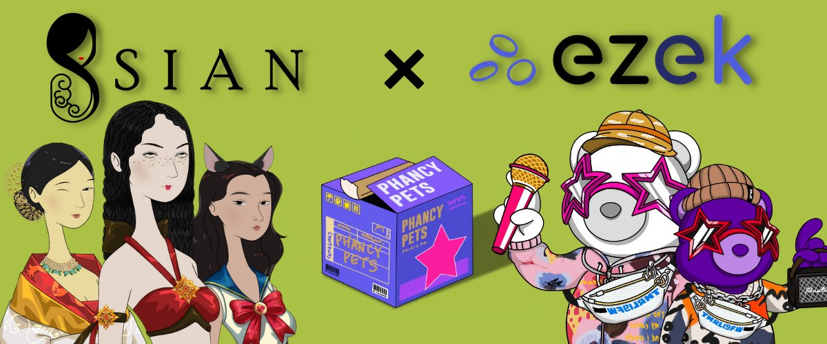 8SIAN X <a href="/EzekClub/">Ezek</a> 

In celebration of our partnership with <a href="/EzekClub/">Ezek</a>  we are giving away 8X Phancy Pets🔥

➡️ Follow @8sianNFT &amp; <a href="/EzekClub/">Ezek</a> 
➡️ RT, Like, Tag Friends
➡️Join discord.gg/8sian -> Collab Giveaway Channel -> Click the emoji on the raffle bot

#8SIAN #Metaverse