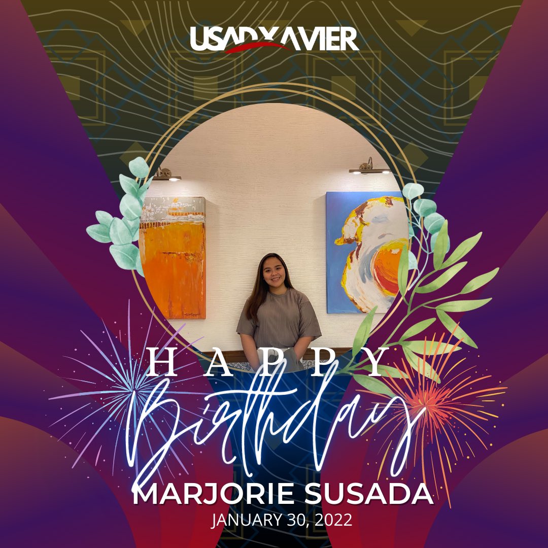USADXavier's tweet photo. USAD-Xavier would like to greet Marjorie Susada a HAPPY BIRTHDAY! May you not only have a prosperous year ahead but also, a year filled with grit and MAGIS in your spirit.
Reign with pride! Happy Birthday!
Love from the Union to you!
#USADXavier
#LabanUSAD
#EatCake https://t.co/DpCARZOrpz