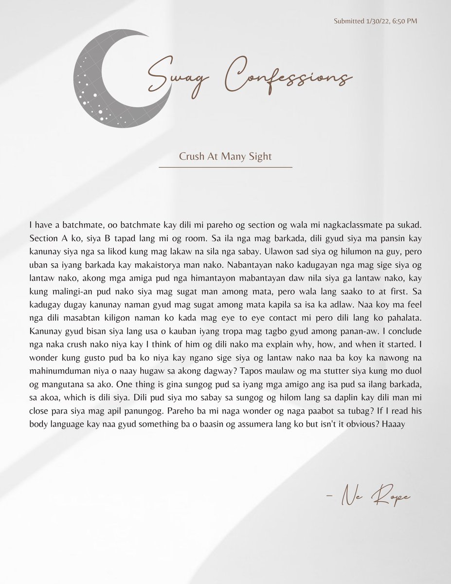 _SBConfessions's tweet photo. Confession 012:

"Naa koy ma feel nga dili masabtan kiligon naman ko kada mag eye to eye contact mi pero dili lang ko pahalata."

ITO ANG LA LUNA
#PABLOLaLuna #PABLO
#LaLuna @imszmc https://t.co/XpzUQgZeyf