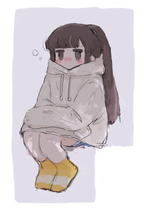 落書き
 パーカーの中に沈まる女の子 