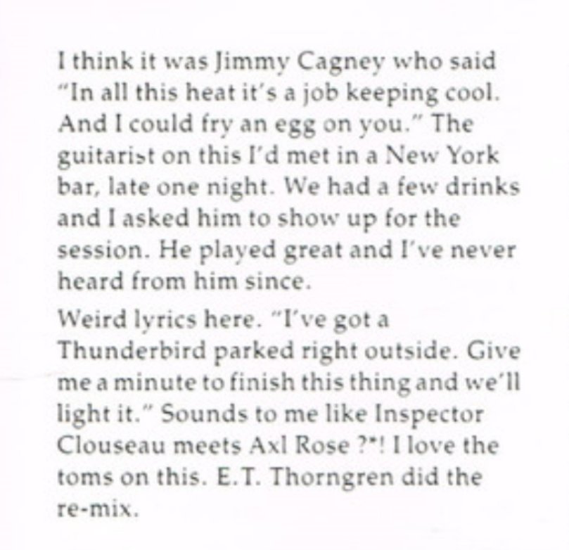Addiction_ers's tweet photo. @johncastellanos From Addictions Vol. 2 liner notes... "Sounds to me like Inspector Clouseau meets Axel Rose". The guitarist is #DonovanMcKitty, bass by #BobBabbit. https://t.co/cJJcb9Bukb