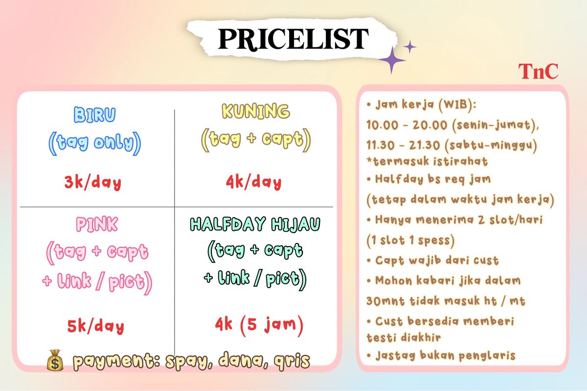 kedaitag's tweet photo. besok ada yg need jastag? aku avail 1 slot aja (all spess) #zonauang #zonajajan

💌 DM 
— Testi di pinned 🙆‍♀️ https://t.co/o21KQ1q56R